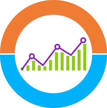 SEO rank your website - a graph of the growth of your results in a circle.